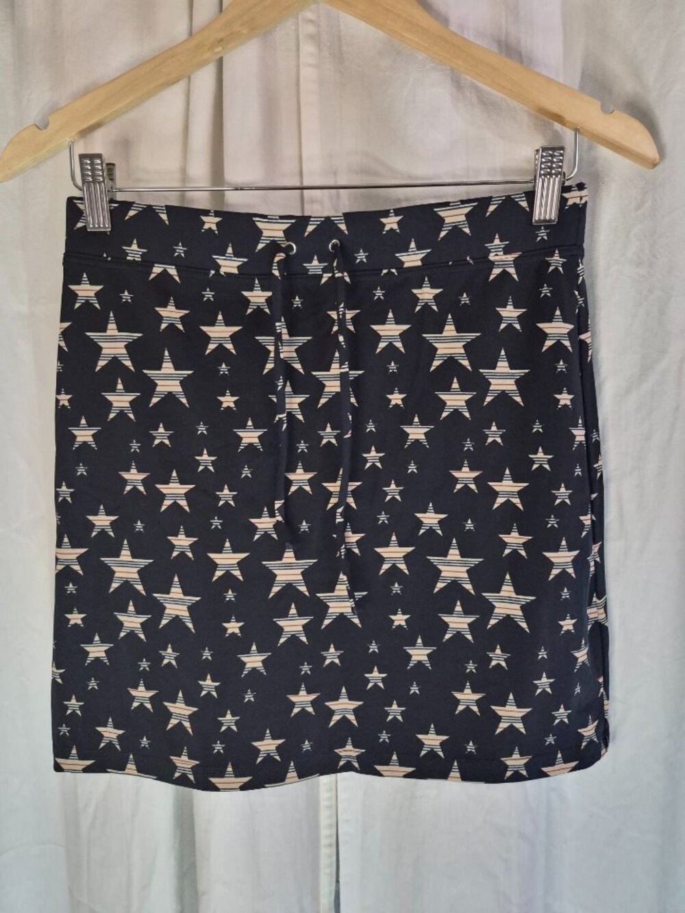 Burberry London Blue Small Stars Americana Pullon Stretch Designer Party Skirt